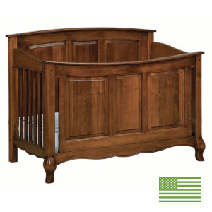 Amish 4 in 1 Convertible Baby Crib - French Country Panel